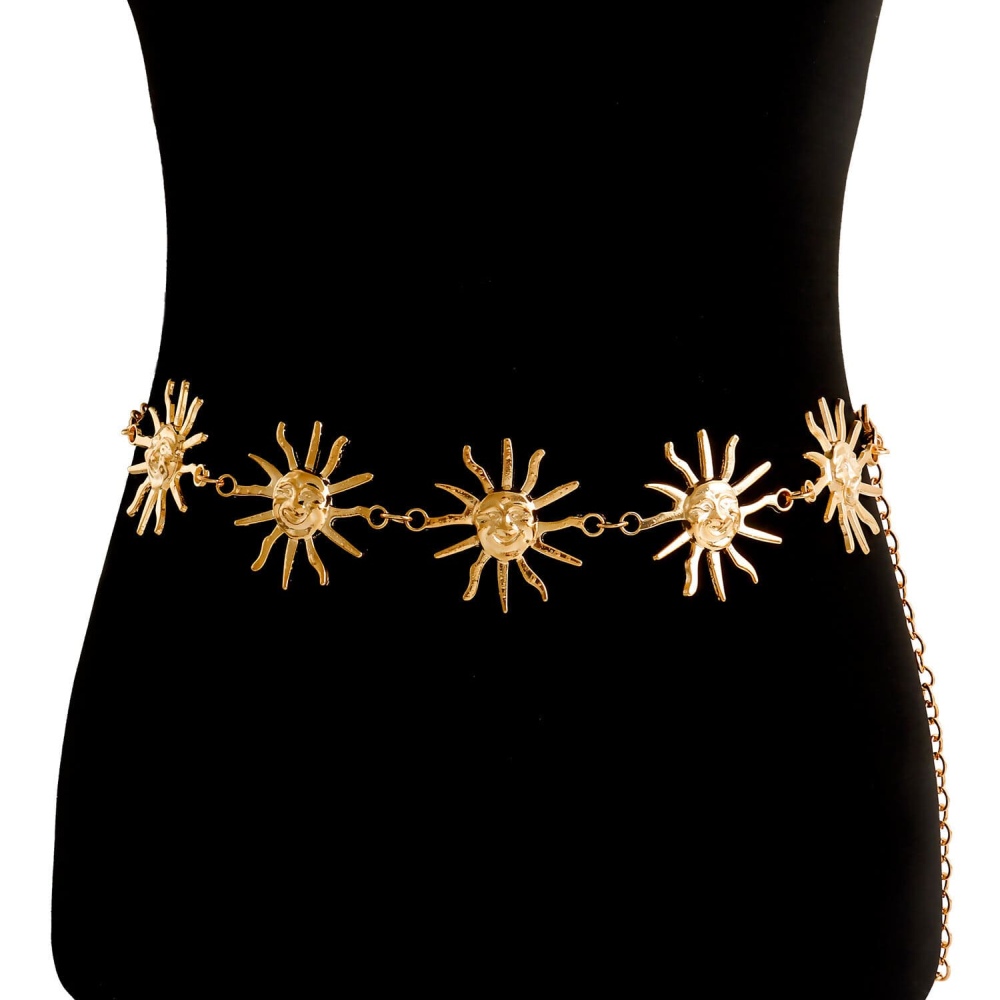 Zac's Alter Ego - Gold Sun Charm Chain Taillengürtel - Goldfarben